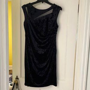 Navy velvet mesh cutout cocktail dress size 10